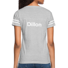Load image into Gallery viewer, GRÜVN Women’s Vintage Sport T-Shirt - Dillon on back - heather gray/white