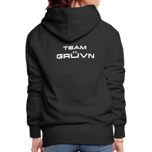 Load image into Gallery viewer, GRÜVN Women’s Premium Hoodie - White Logo - Team GRUVN on back (9 Colors) - black