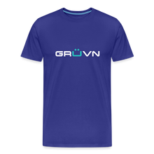 Load image into Gallery viewer, GRÜVN Men's Premium T-Shirt - White & Blue Logo (SEWARD on back) - royal blue