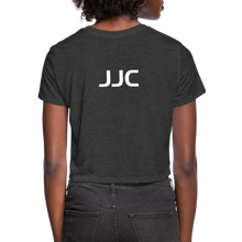 Load image into Gallery viewer, GRÜVN Women's Cropped T-Shirt - JJC on back - deep heather