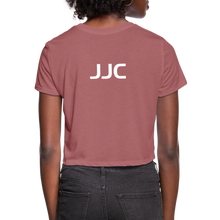 Load image into Gallery viewer, GRÜVN Women's Cropped T-Shirt - JJC on back - mauve