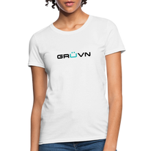 Load image into Gallery viewer, GRÜVN Women&#39;s T-Shirt - Black &amp; Blue logo (10 Colors) - white
