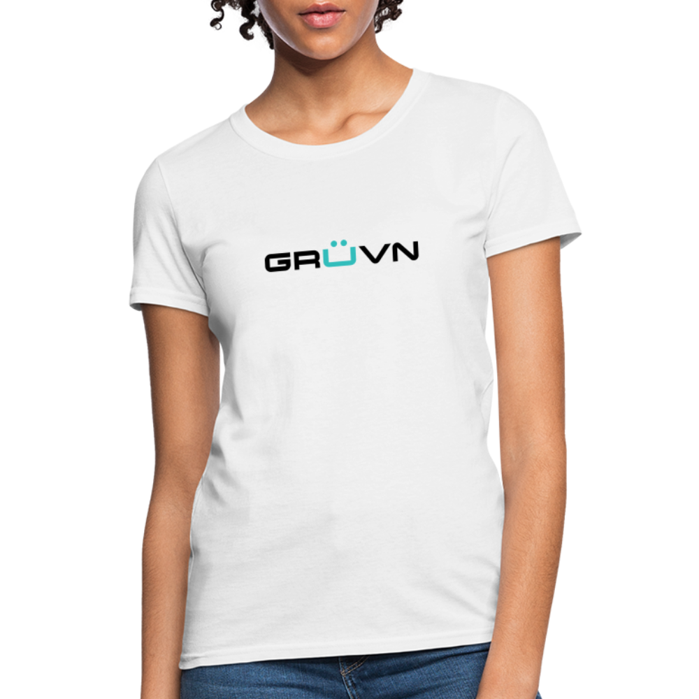 GRÜVN Women's T-Shirt - Black & Blue logo (10 Colors) - white