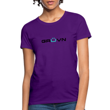 Load image into Gallery viewer, GRÜVN Women&#39;s T-Shirt - Black &amp; Blue logo (10 Colors) - purple
