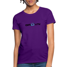 Load image into Gallery viewer, GRÜVN Women's T-Shirt - Black & Blue logo (10 Colors) - purple