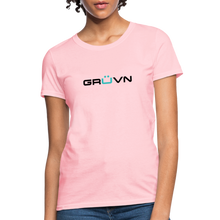 Load image into Gallery viewer, GRÜVN Women&#39;s T-Shirt - Black &amp; Blue logo (10 Colors) - pink
