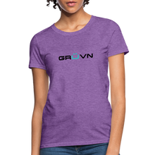 Load image into Gallery viewer, GRÜVN Women&#39;s T-Shirt - Black &amp; Blue logo (10 Colors) - purple heather
