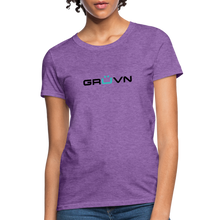 Load image into Gallery viewer, GRÜVN Women's T-Shirt - Black & Blue logo (10 Colors) - purple heather