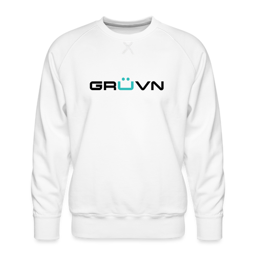 GRÜVN Men’s Premium Sweatshirt - Black & Blue Logo (3 Colors) - white