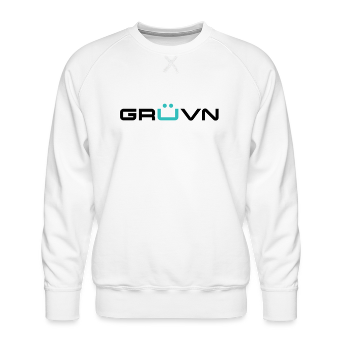 GRÜVN Men’s Premium Sweatshirt - Black & Blue Logo (3 Colors) - white