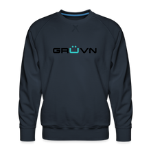 Load image into Gallery viewer, GRÜVN Men’s Premium Sweatshirt - Black & Blue Logo (3 Colors) - navy