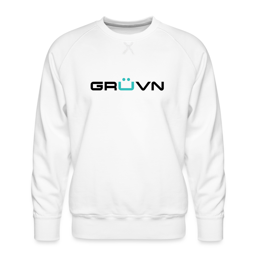 GRÜVN Men’s Premium Sweatshirt - n' MUVN on back - Black & Blue Logo (3 Colors) - white