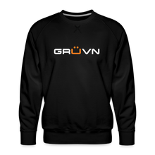 Load image into Gallery viewer, GRÜVN Men’s Premium Sweatshirt - White &amp; Orange logo (3 Colors) - black

