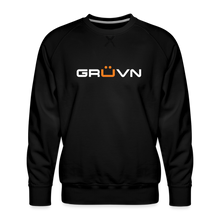 Load image into Gallery viewer, GRÜVN Men’s Premium Sweatshirt - White & Orange logo (3 Colors) - black