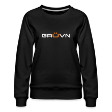 Load image into Gallery viewer, GRÜVN Women’s Premium Sweatshirt - White & Orange logo (3 Colors) - black