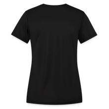 Load image into Gallery viewer, GRÜVN Women's Moisture Wicking Performance T-Shirt - White & Blue Logo (3 Colors) - black