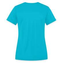 Load image into Gallery viewer, GRÜVN Women's Moisture Wicking Performance T-Shirt - White & Orange Logo (4 Colors) - turquoise