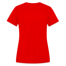 Load image into Gallery viewer, GRÜVN Women's Moisture Wicking Performance T-Shirt - White & Orange Logo (4 Colors) - red
