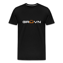 Load image into Gallery viewer, GRÜVN Men's Premium T-Shirt - White & Orange Logo (12 colors) - black