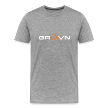 Load image into Gallery viewer, GRÜVN Men's Premium T-Shirt - White & Orange Logo (12 colors) - heather gray