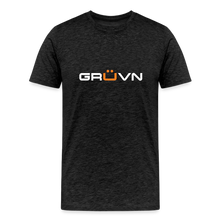 Load image into Gallery viewer, GRÜVN Men's Premium T-Shirt - White & Orange Logo (12 colors) - charcoal grey