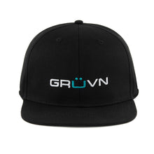 Load image into Gallery viewer, GRUVN black fitted hat cap flex fit hat