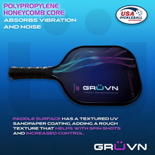 Load image into Gallery viewer, Graphite Pickleball paddles polypropylene core 16mm GRUVN Launch-G16
