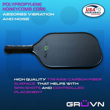 Load image into Gallery viewer, carbon fiber pickleball paddle RAW-16E green polypropylene core
