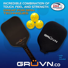 Load image into Gallery viewer, PIckleball paddle raw carbon fiber GRUVN RAW-16H hybrid orange