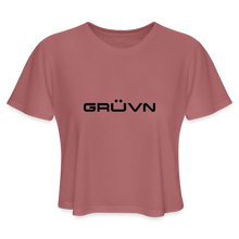 Load image into Gallery viewer, GRÜVN Women's Cropped T-Shirt - Black - mauve