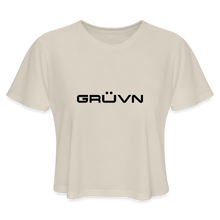 Load image into Gallery viewer, GRÜVN Women's Cropped T-Shirt - Black - dust