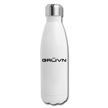 Load image into Gallery viewer, GRÜVN Insulated Stainless Steel Water Bottle - Black Logo (5 Styles) - white