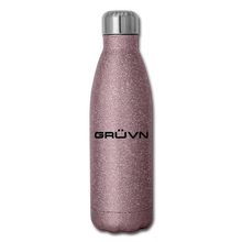 Load image into Gallery viewer, GRÜVN Insulated Stainless Steel Water Bottle - Black Logo (5 Styles) - pink glitter