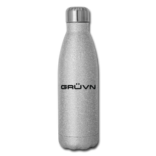 Load image into Gallery viewer, GRÜVN Insulated Stainless Steel Water Bottle - Black Logo (5 Styles) - silver glitter