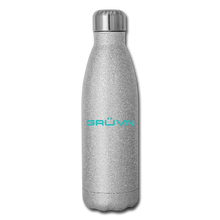 Load image into Gallery viewer, GRÜVN Insulated Stainless Steel Water Bottle - Blue Logo (5 Styles) - silver glitter