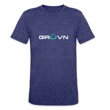 Load image into Gallery viewer, GRÜVN Unisex Tri-Blend T-Shirt - White & Blue - heather indigo