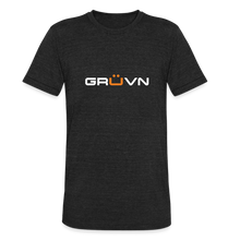 Load image into Gallery viewer, GRÜVN Unisex Tri-Blend T-Shirt - White & Orange - heather black