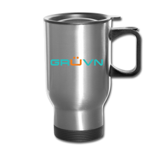 Load image into Gallery viewer, GRÜVN Travel Mug - Blue & Orange - silver