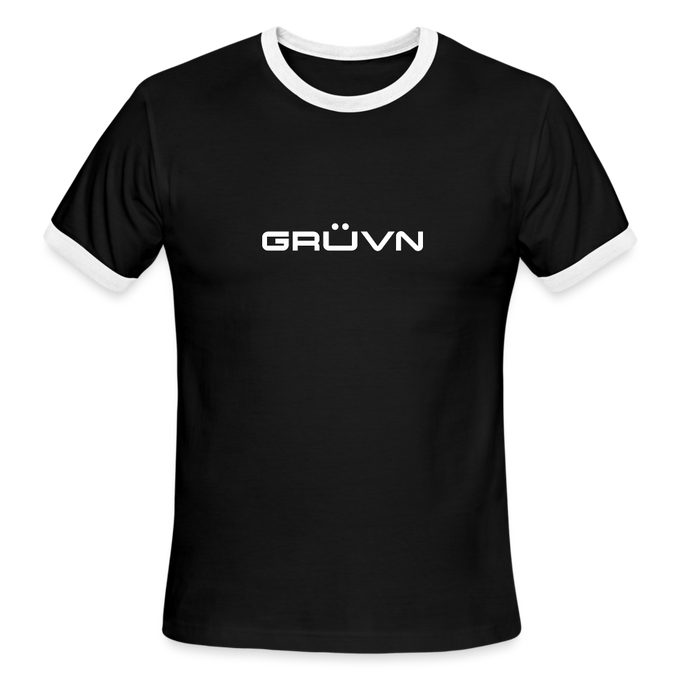 GRÜVN Men's Ringer T-Shirt - White - black/white