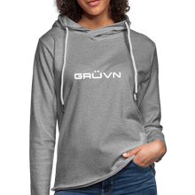 Load image into Gallery viewer, GRÜVN Unisex Lightweight Terry Hoodie - White - heather gray