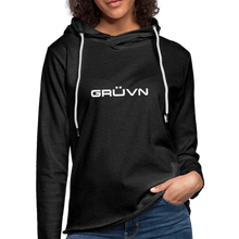 Load image into Gallery viewer, GRÜVN Unisex Lightweight Terry Hoodie - White - charcoal gray
