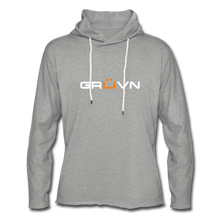 Load image into Gallery viewer, GRÜVN Unisex Lightweight Terry Hoodie - White & Orange - heather gray