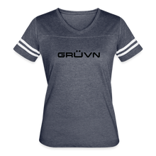Load image into Gallery viewer, GRÜVN Women’s Vintage Sport T-Shirt - Black (7 Colors) - vintage navy/white