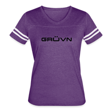 Load image into Gallery viewer, GRÜVN Women’s Vintage Sport T-Shirt - Black (7 Colors) - vintage purple/white