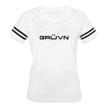 Load image into Gallery viewer, GRÜVN Women’s Vintage Sport T-Shirt - Black (7 Colors) - white/black