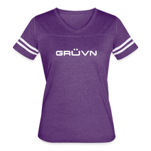 Load image into Gallery viewer, GRÜVN Women’s Vintage Sport T-Shirt - White (7 Colors) - vintage purple/white