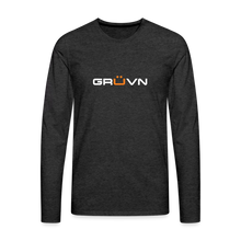 Load image into Gallery viewer, GRÜVN Men's Premium Long Sleeve T-Shirt - White & Orange (4 Colors) - charcoal grey