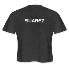 Load image into Gallery viewer, GRÜVN Women's Cropped T-Shirt (Suarez on back) - 3 Colors - deep heather