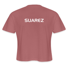 Load image into Gallery viewer, GRÜVN Women's Cropped T-Shirt (Suarez on back) - 3 Colors - mauve