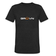Load image into Gallery viewer, GRÜVN Unisex Tri-Blend T-Shirt - PickleballPlayPen.com On Back  (4 Colors - heather black